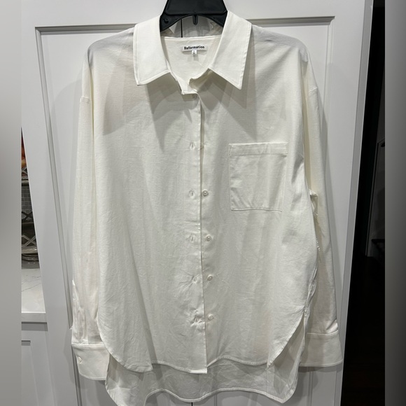 Reformation NWOT Will Oversized Shirt - white - Picture 5 of 8